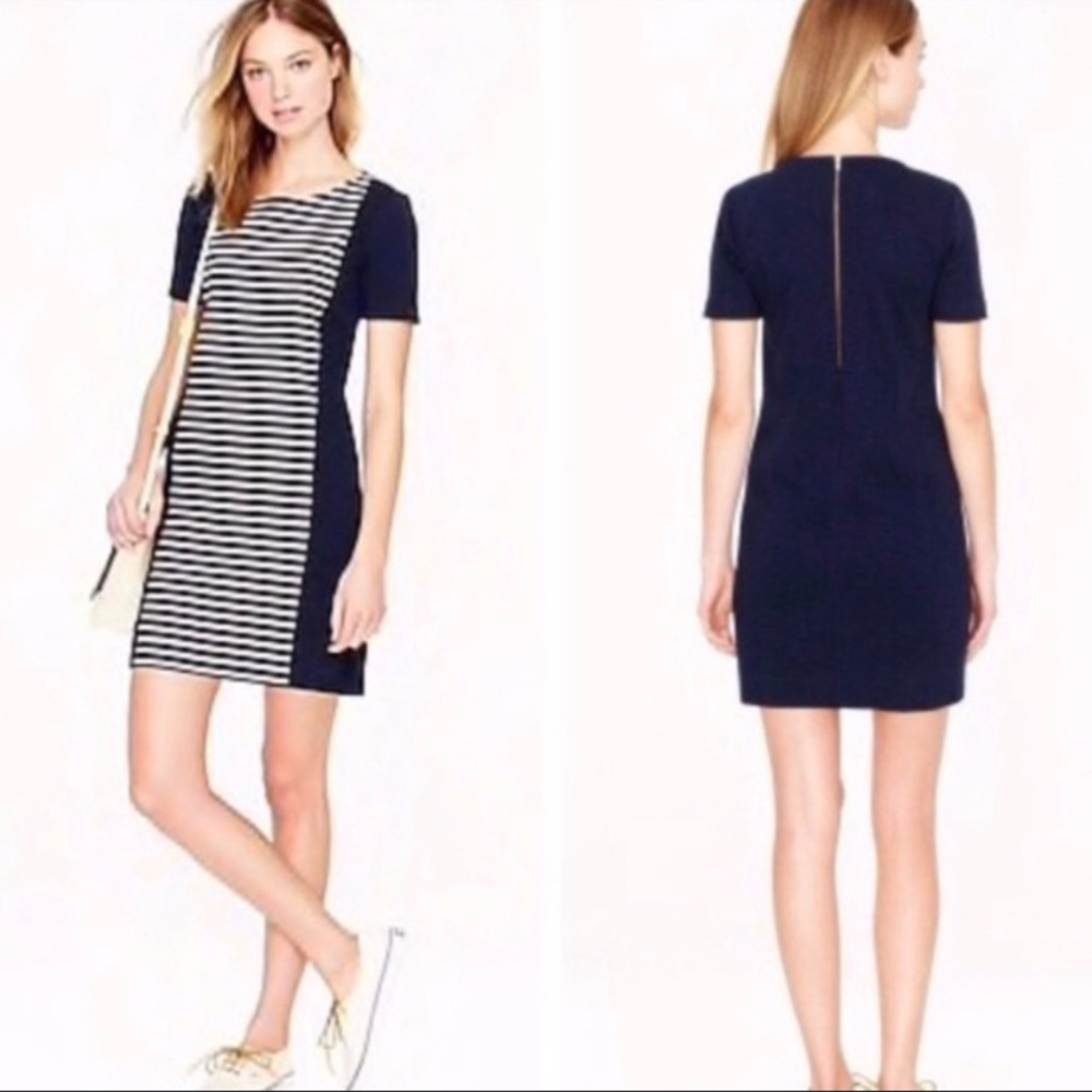 J.Crew Striped Knit Panel Shift Dress